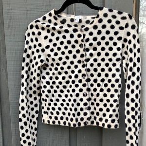 Fun polka dot cardigan, 100% extra fine merino